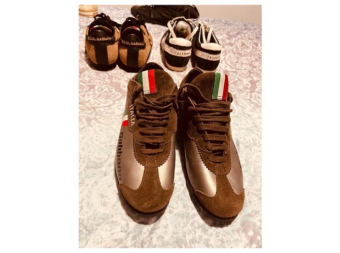 Sneakers Dolce & Gabbana Italia Marrone Scuro Camoscio - vista 5