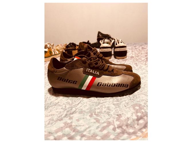 Sneakers Dolce & Gabbana Italia Marrone Scuro Camoscio - vista 6