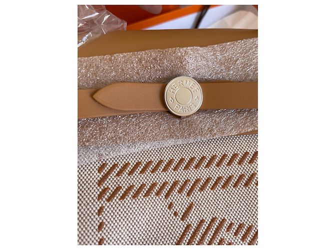 Hermès Herbag Brides de Gala Zip Retourne 31 Beige Cotone - vista 2