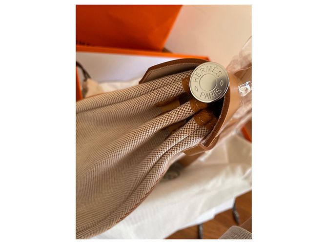 Hermès Herbag Brides de Gala Zip Retourne 31 Beige Cotone - vista 5