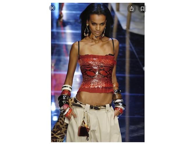 Bustiê de python vermelho Dolce & Gabbana - vista 3
