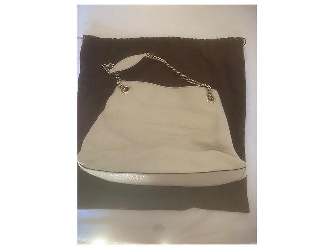 Bolso tote Gucci Soho en cuero granulado blanco - vista 2