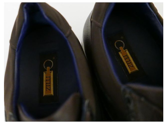 Sneakers Zilli in pelle e nylon marroni - vista 3