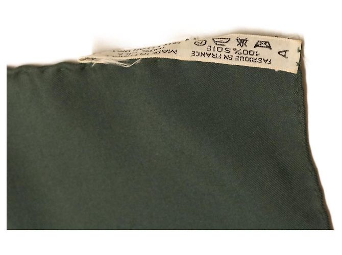 Hermès HERMES CARRE90 Sciarpa ""LES OISEAUX DU ROY"" Seta Verde Auth am2547g - vista 10