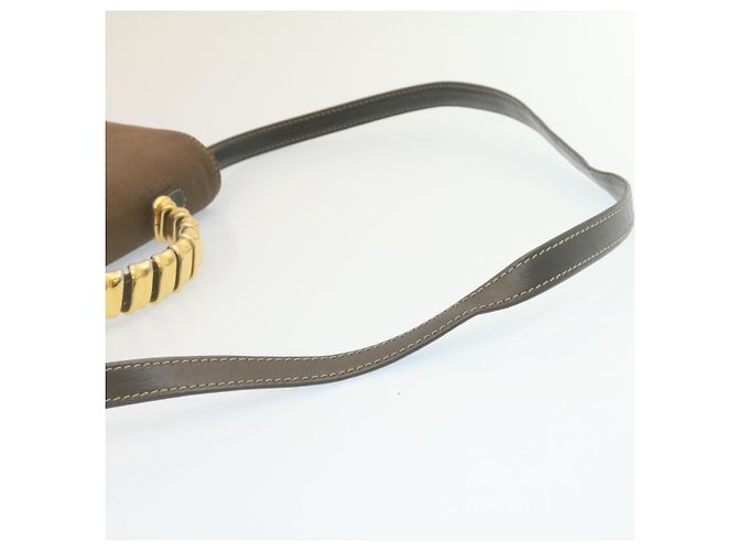 LOEWE Twist handle Velazquez Sac à main Cuir 2façon Noir Marron Auth am2237g - vue 7