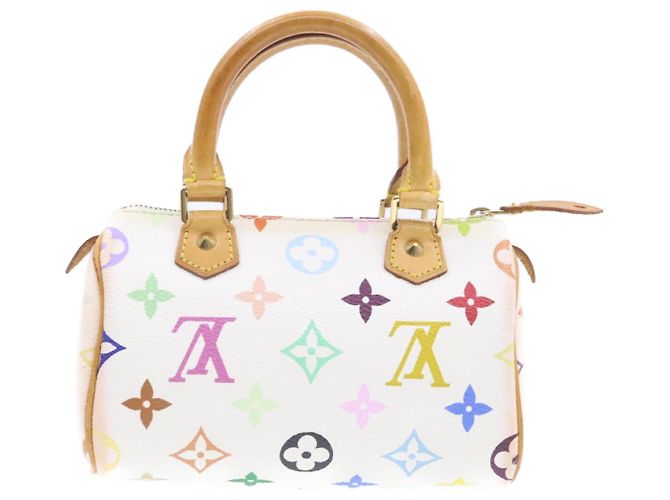 LOUIS VUITTON Monogramm Mehrfarbige Mini Speedy Handtasche Weiß M.92645 Auth bin224G - Ansicht 3