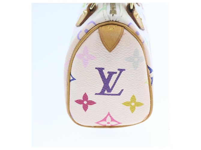 LOUIS VUITTON Monogramm Mehrfarbige Mini Speedy Handtasche Weiß M.92645 Auth bin224G - Ansicht 4