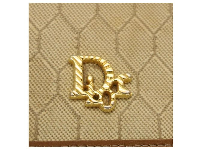 Christian Dior Borsa a tracolla con catena a nido d'ape Tela Beige Auth am2250g - vista 10