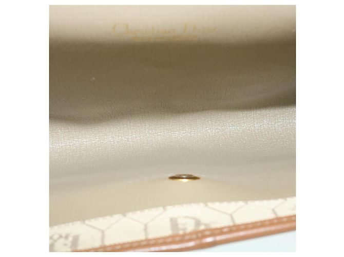 Christian Dior Borsa a tracolla con catena a nido d'ape Tela Beige Auth am2250g - vista 12
