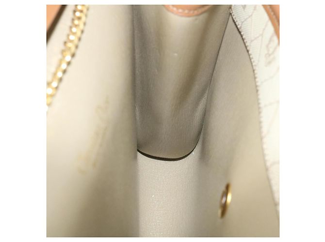 Christian Dior Borsa a tracolla con catena a nido d'ape Tela Beige Auth am2250g - vista 17