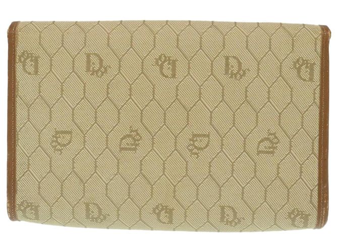 Christian Dior Borsa a tracolla con catena a nido d'ape Tela Beige Auth am2250g - vista 2