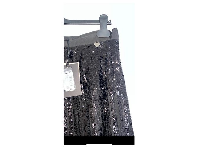 Gonna lunga nera in pizzo e paillettes Twin Set Nero - vista 4