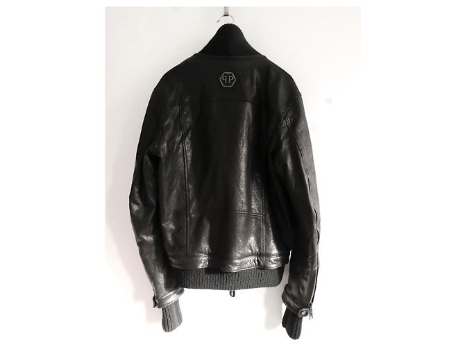 Giacca in pelle a strati con scheletro in rilievo Philipp Plein - vista 9
