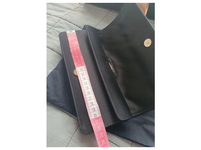 Borsa da sera Chanel seta raso nero beige - vista 12