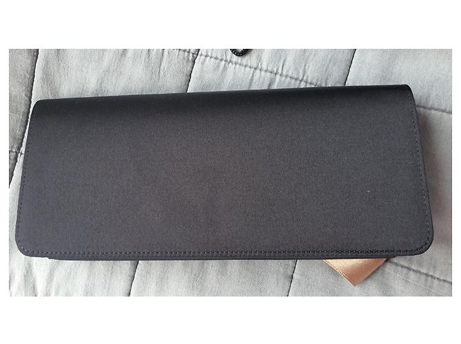 Borsa da sera Chanel seta raso nero beige - vista 4