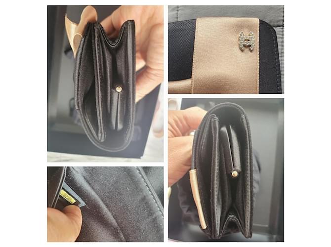 Borsa da sera Chanel seta raso nero beige - vista 7