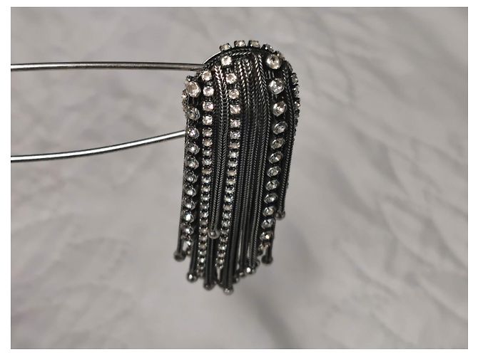 Broche Sonia Rykiel Río de metal y vidrio Plata - vista 12