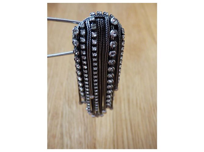 Broche Sonia Rykiel Río de metal y vidrio Plata - vista 9