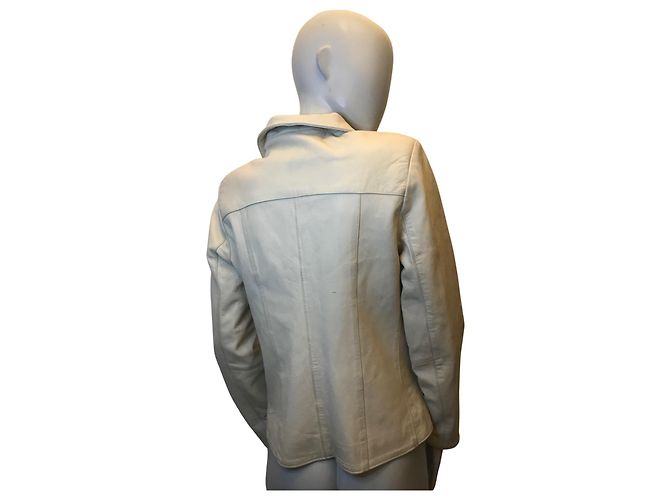 Autre Marque Off-White Leather Jacket Eggshell - view 2