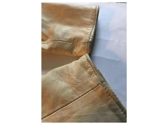 Autre Marque Off-White Leather Jacket Eggshell - view 4
