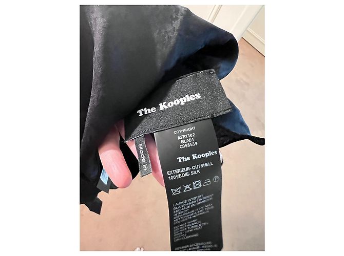 The Kooples Sciarpa in seta gioiello nera - vista 3