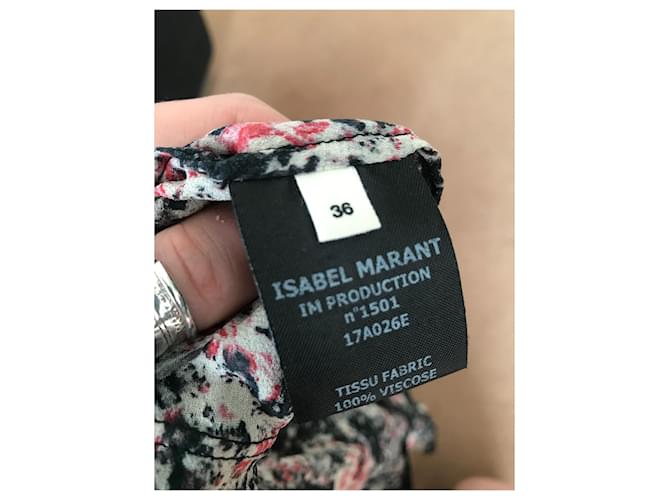 Isabel Marant Etoile falda estampada asimétrica Negro Roja Multicolor - vista 2