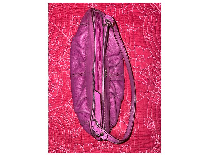 Borsa a mano Lancel Gousset in pelle fucsia Fuschia - vista 2