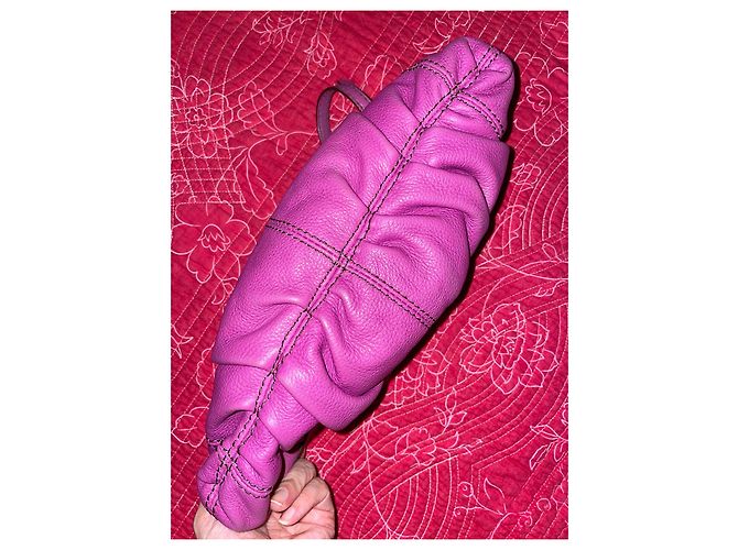 Borsa a mano Lancel Gousset in pelle fucsia Fuschia - vista 3