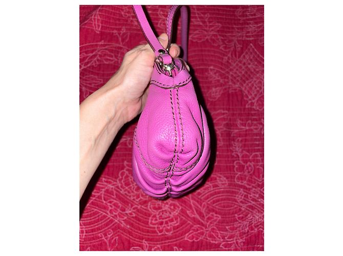 Borsa a mano Lancel Gousset in pelle fucsia Fuschia - vista 4