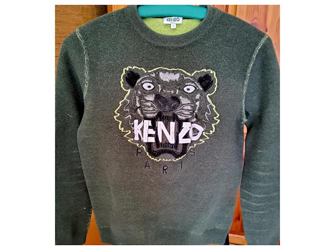 Kenzo Pullover nie getragen stylisch trendy Olivgrün - Ansicht 2