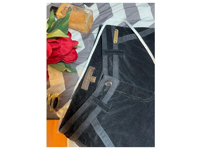 Pantalones Louis Vuitton de pana negra acampanados Negro - vista 13