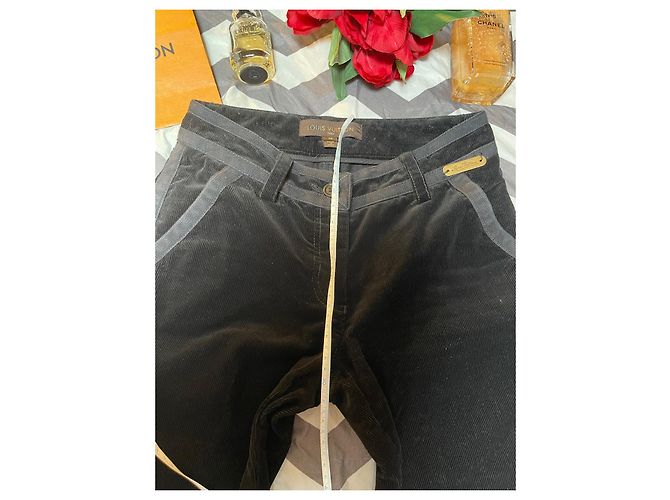 Pantalones Louis Vuitton de pana negra acampanados Negro - vista 16