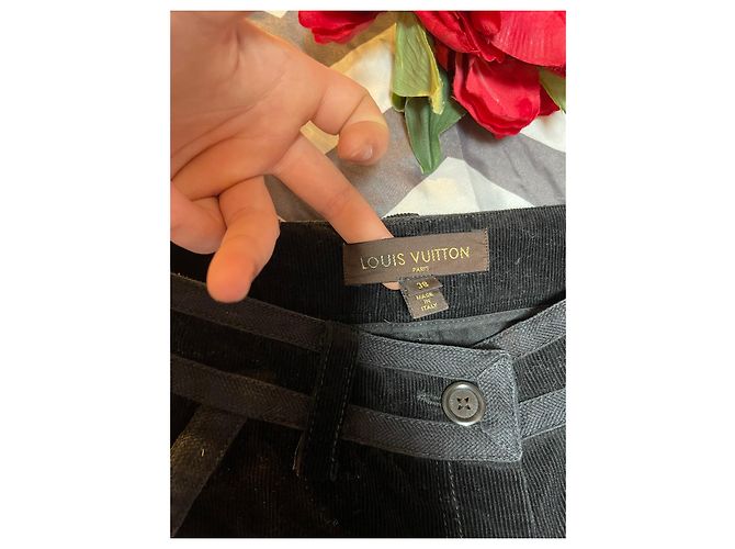 Pantalones Louis Vuitton de pana negra acampanados Negro - vista 5