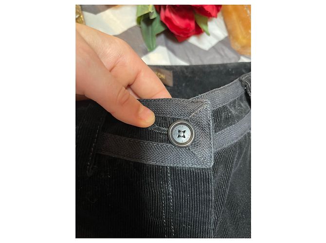 Pantalones Louis Vuitton de pana negra acampanados Negro - vista 6