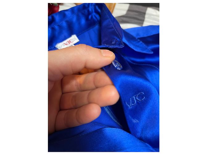 Abito Versace in seta blu reale stile camicia Blu scuro - vista 3