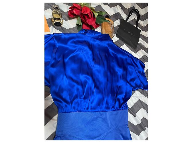 Abito Versace in seta blu reale stile camicia Blu scuro - vista 8
