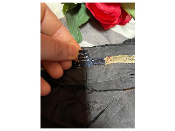 Calças Burberry de lã pretas corte reto Preto - vista 10