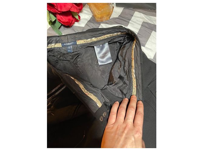 Calças Burberry de lã pretas corte reto Preto - vista 13