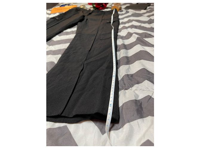 Calças Burberry de lã pretas corte reto Preto - vista 15