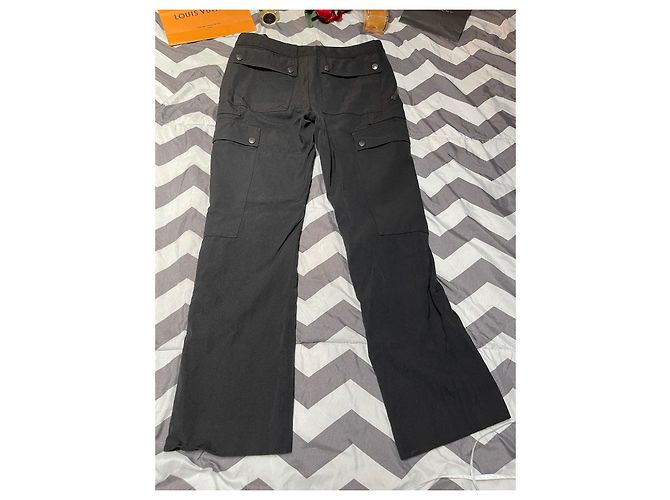 Calças Burberry de lã pretas corte reto Preto - vista 17