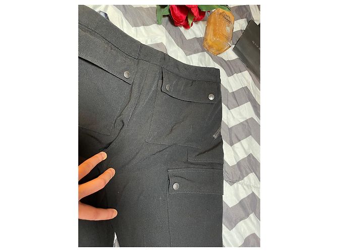 Calças Burberry de lã pretas corte reto Preto - vista 18