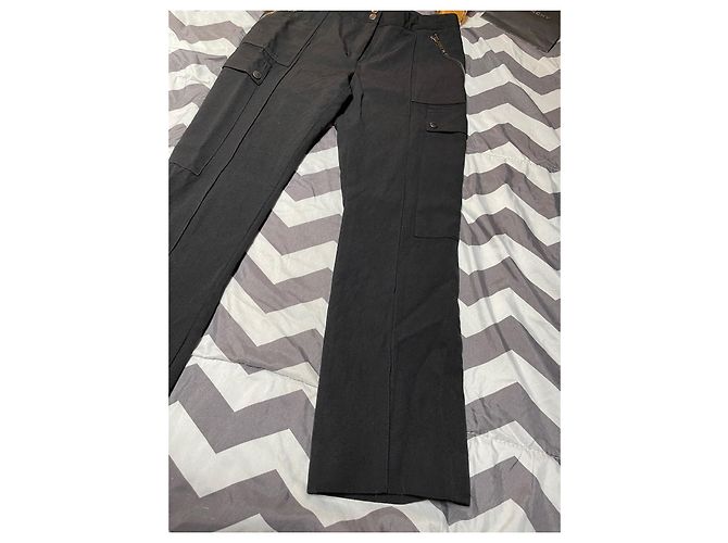 Calças Burberry de lã pretas corte reto Preto - vista 3