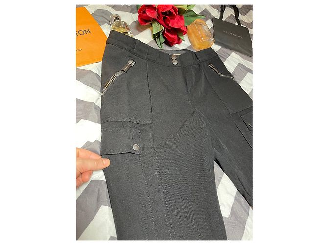 Calças Burberry de lã pretas corte reto Preto - vista 4