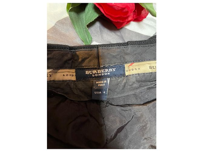 Calças Burberry de lã pretas corte reto Preto - vista 9