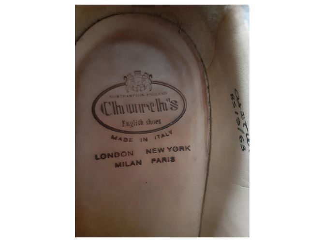 Church's Scarpe Stringate in Pelle Bianco Blu Navy - vista 5