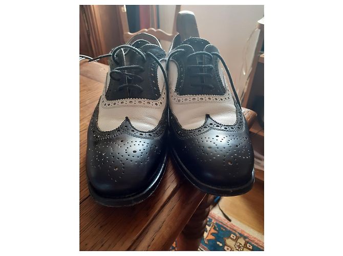 Church's Scarpe Stringate in Pelle Bianco Blu Navy - vista 6