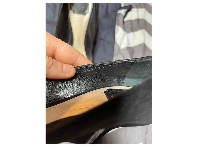 Décolleté Dior a punta nere e rosse in nabuk e pelle Nero Rosso - vista 3