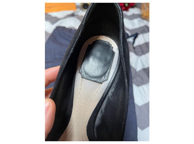 Décolleté Dior a punta nere e rosse in nabuk e pelle Nero Rosso - vista 4
