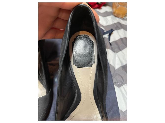 Décolleté Dior a punta nere e rosse in nabuk e pelle Nero Rosso - vista 6