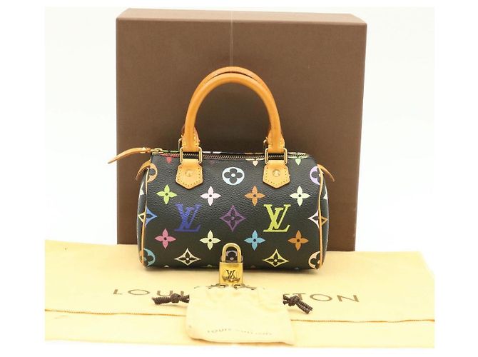 LOUIS VUITTON Monogramm Mehrfarbige Mini Speedy Handtasche Schwarz M.92644 Auth-Knn048 - Ansicht 12